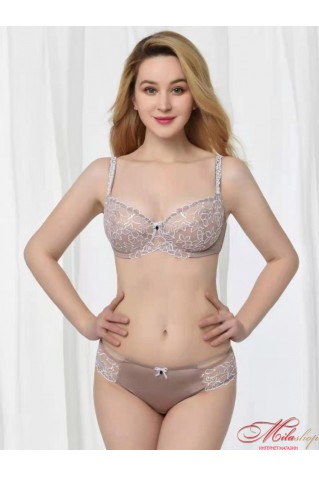 Комплект м'яка чашка Lanny Mode 11410+52410 у пудровому кольорі